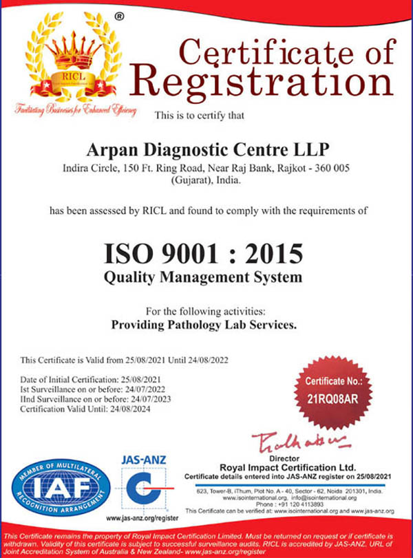 iso certification laboratory - Arpan Diagnostic Center